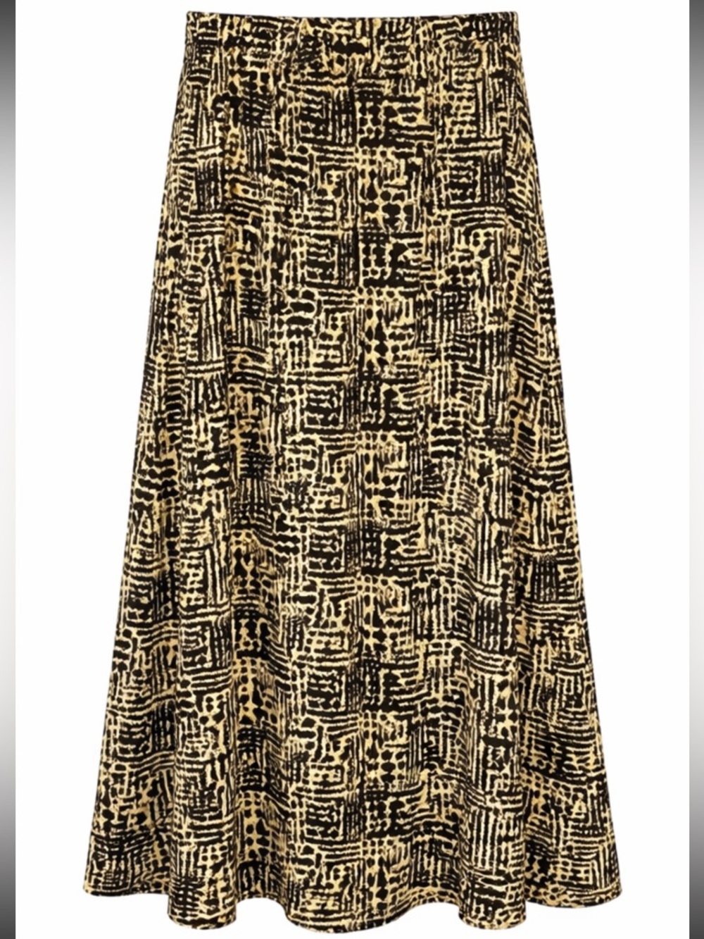 Women’s Bear Dance - M -  Black and Tan Abstract Maxi Skirt - High waist or Low